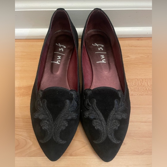 French Sole Shoes - French sole embroidered ballet flats - 7.5